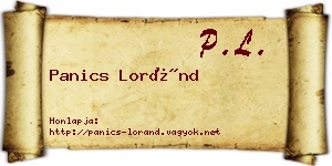 Panics Loránd névjegykártya